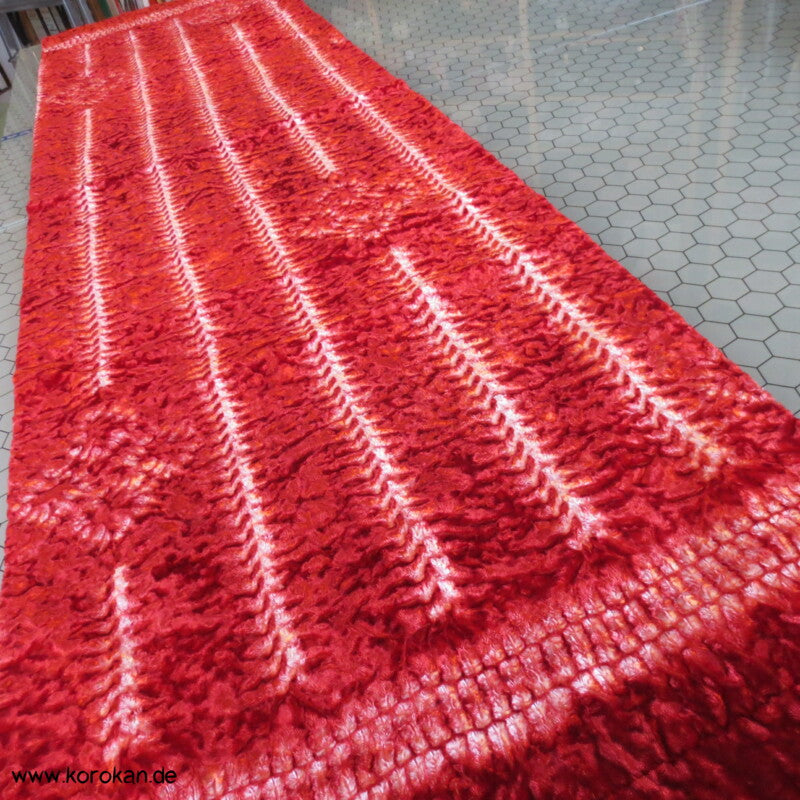 orangeroter Crash Shibori Samt Schal