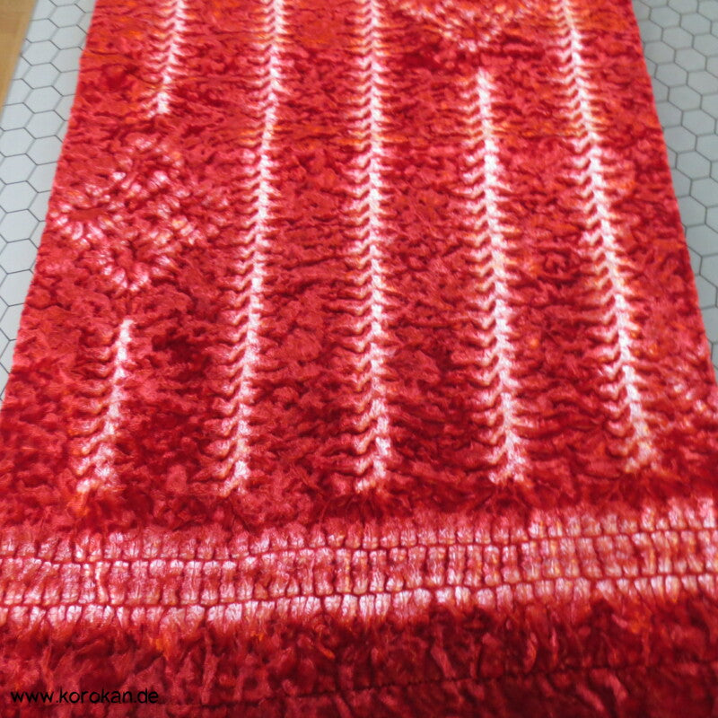 orangeroter Crash Shibori Samt Schal
