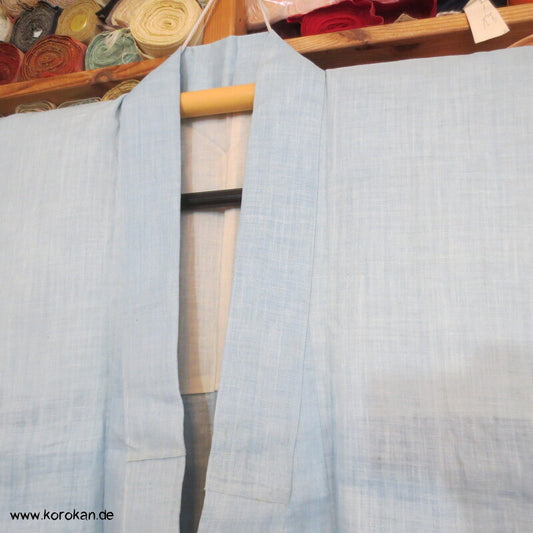 hellblauer 3 Mon Hanf Hitoe ungefütterter Kimono