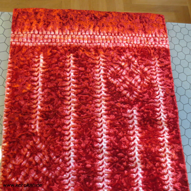 orangeroter Crash Shibori Samt Schal