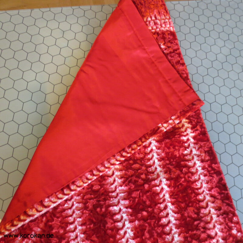 orangeroter Crash Shibori Samt Schal