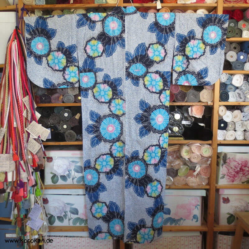 japanischer homemade Yukata Kimono, Kanoko Dot Print