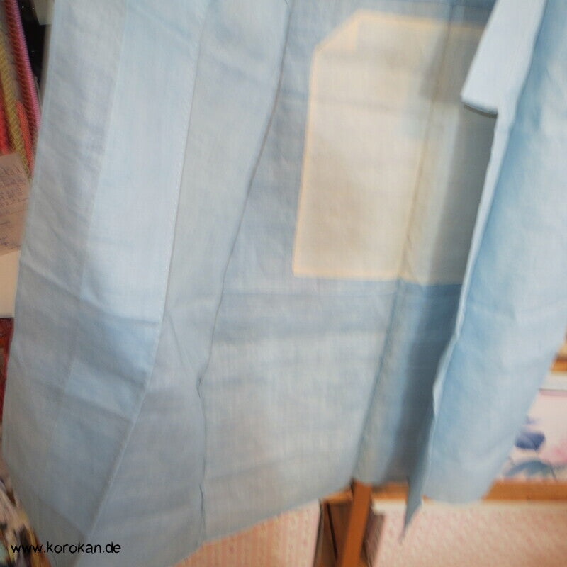 hellblauer 3 Mon Hanf Hitoe ungefütterter Kimono