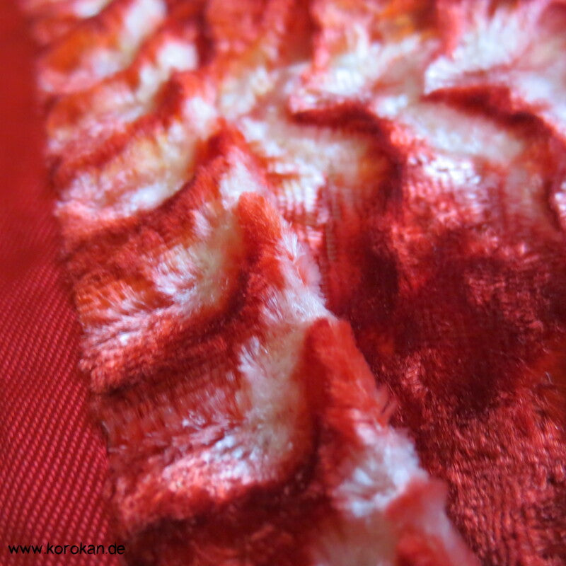 orangeroter Crash Shibori Samt Schal