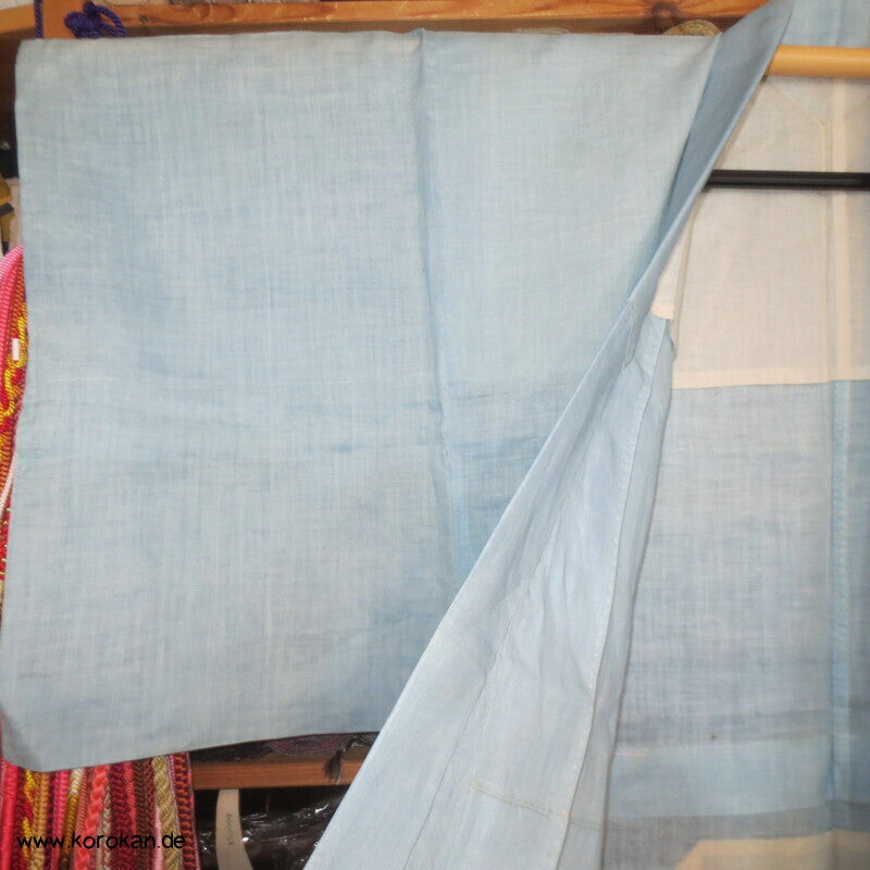 hellblauer 3 Mon Hanf Hitoe ungefütterter Kimono