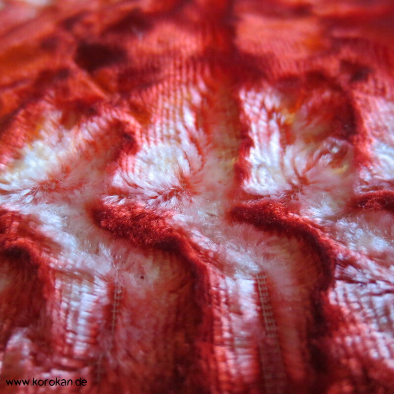 orangeroter Crash Shibori Samt Schal
