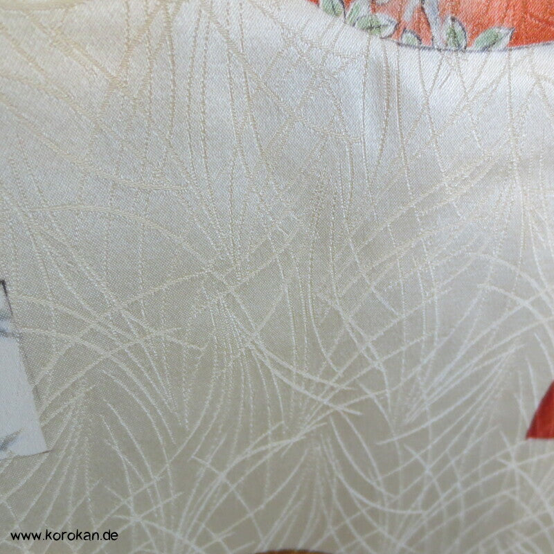 Fächerdruck, Goldakzente Komon Seiden Kimono