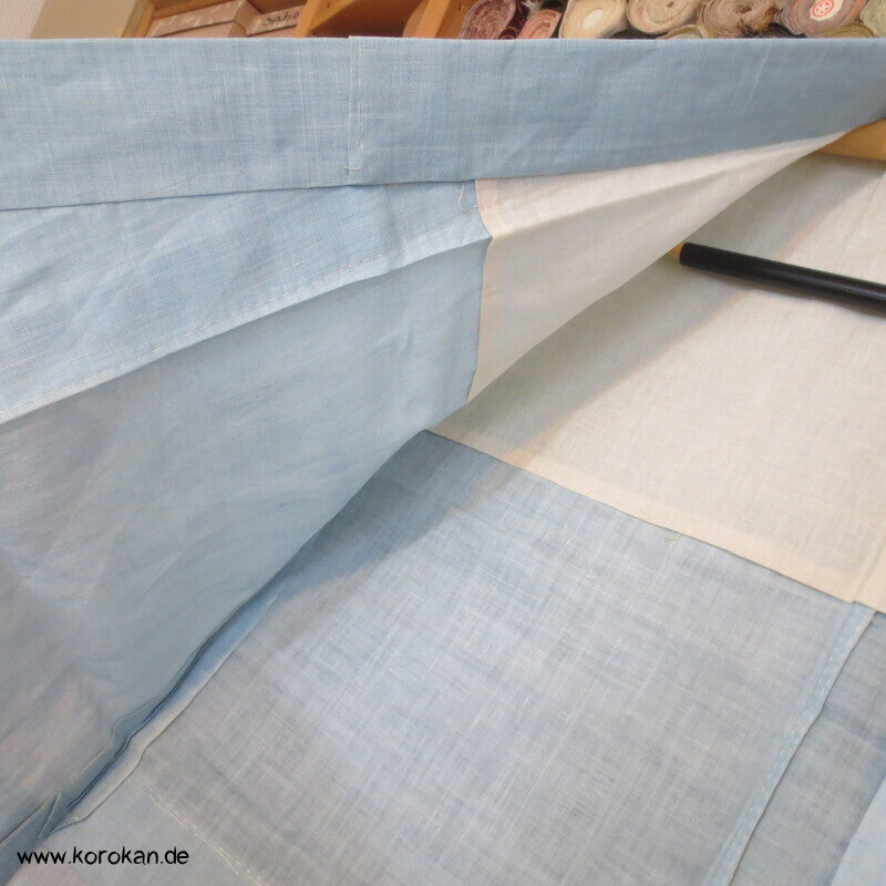 hellblauer 3 Mon Hanf Hitoe ungefütterter Kimono