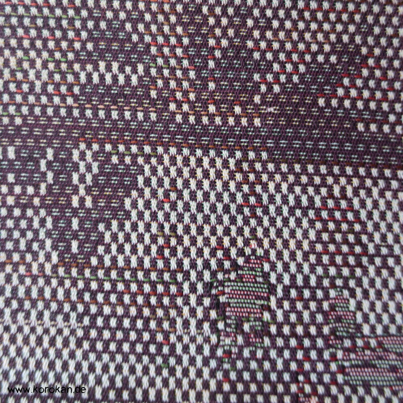 abstrakter mauve melierter Wolle/ Seide Kimono Jacquard