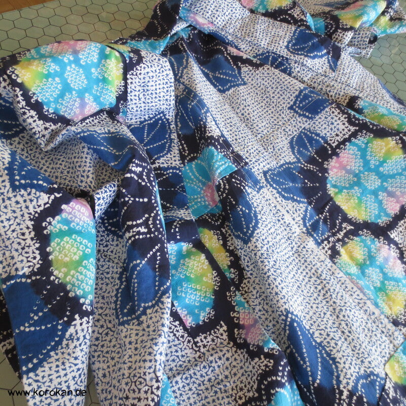 japanischer homemade Yukata Kimono, Kanoko Dot Print