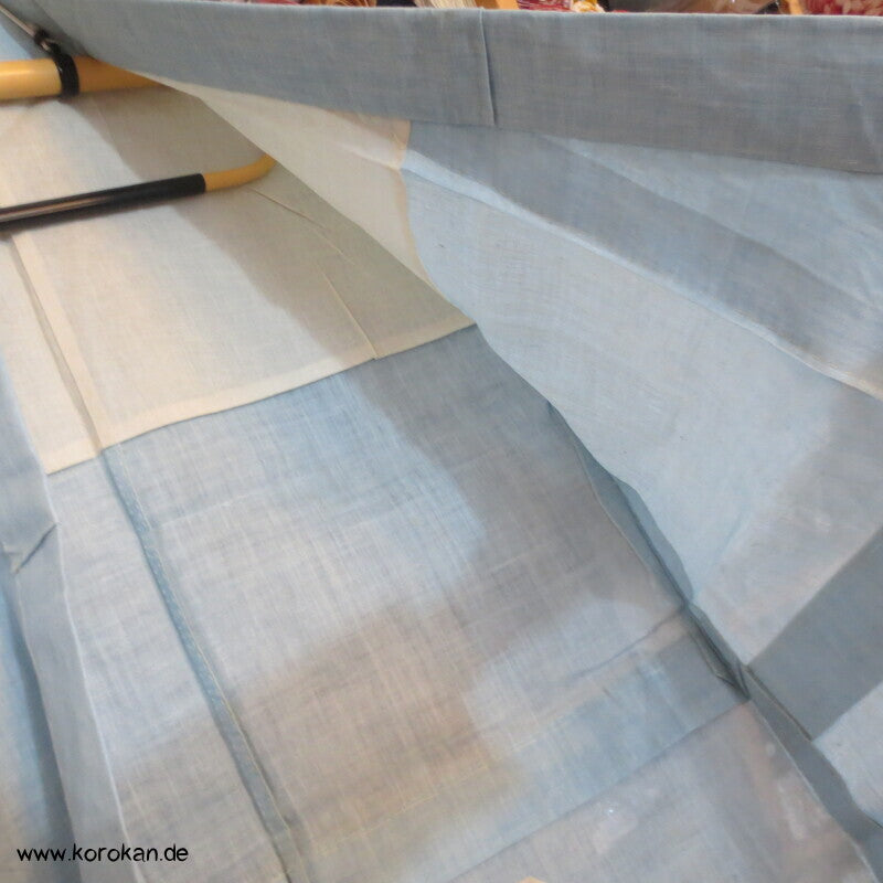 hellblauer 3 Mon Hanf Hitoe ungefütterter Kimono