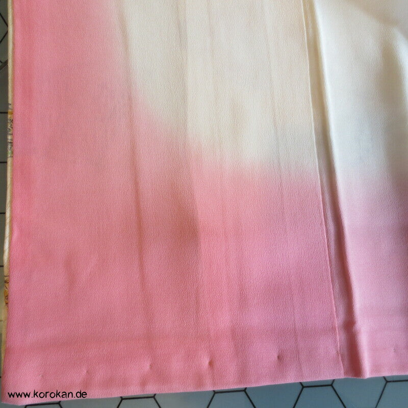 Fächerdruck, Goldakzente Komon Seiden Kimono