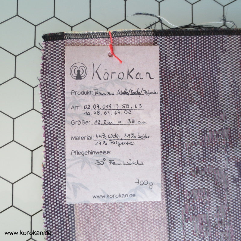 abstrakter mauve melierter Wolle/ Seide Kimono Jacquard