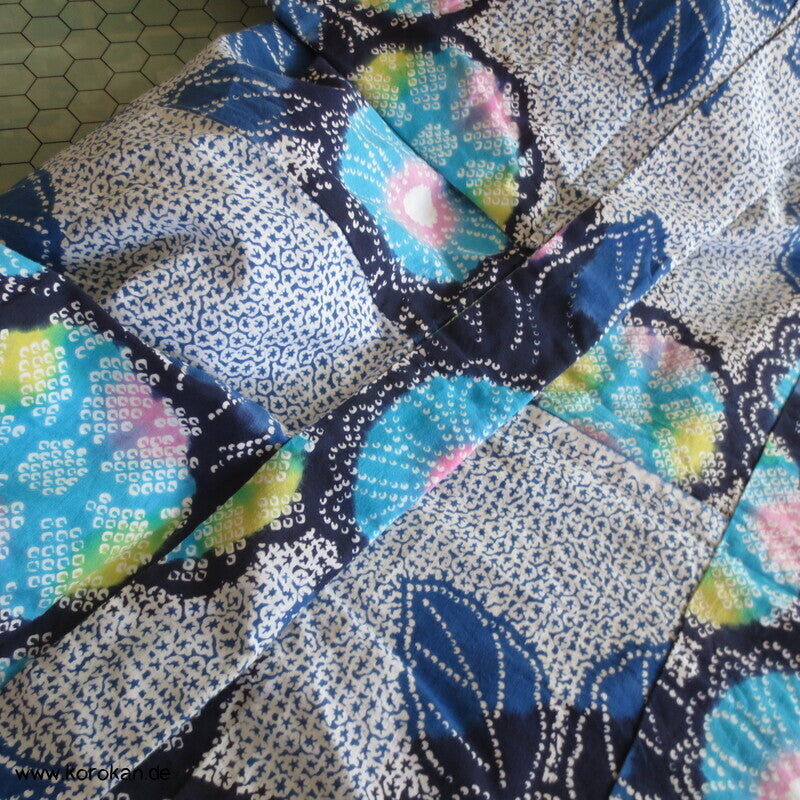 japanischer homemade Yukata Kimono, Kanoko Dot Print