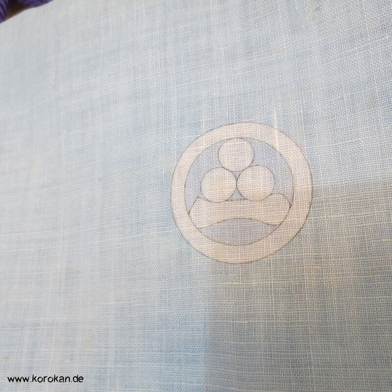 hellblauer 3 Mon Hanf Hitoe ungefütterter Kimono