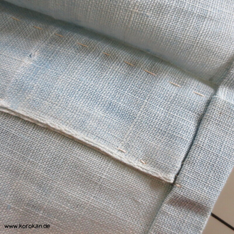 hellblauer 3 Mon Hanf Hitoe ungefütterter Kimono