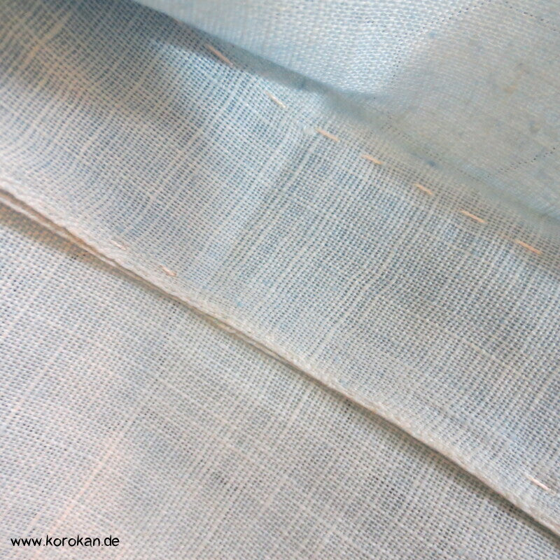 hellblauer 3 Mon Hanf Hitoe ungefütterter Kimono