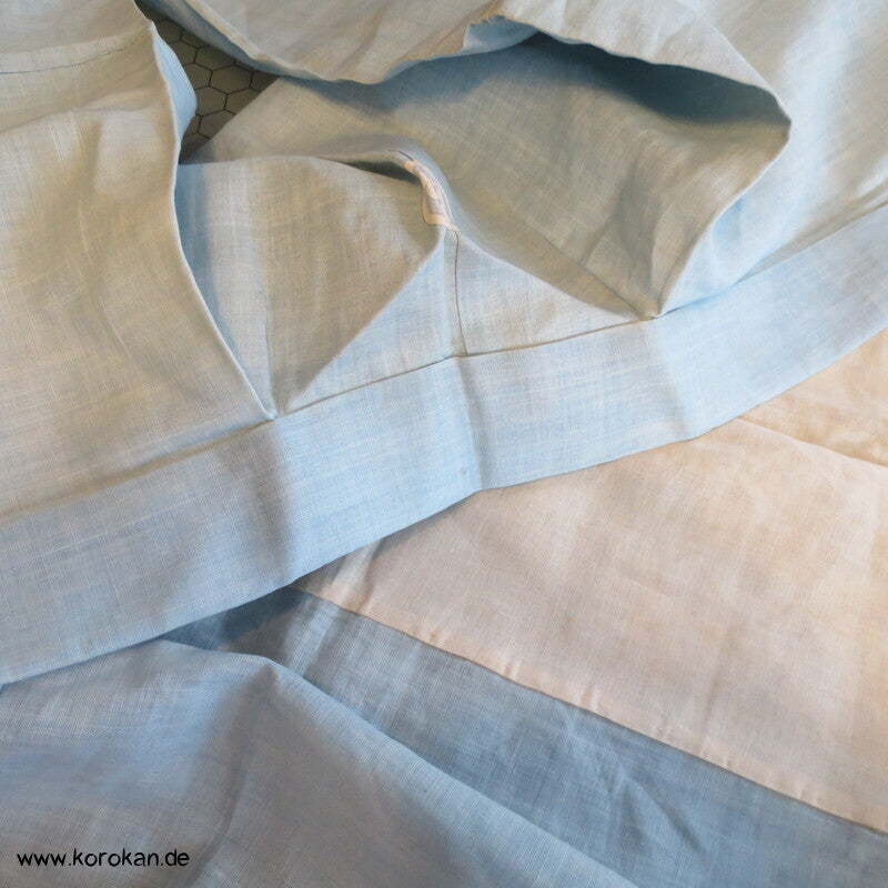 hellblauer 3 Mon Hanf Hitoe ungefütterter Kimono