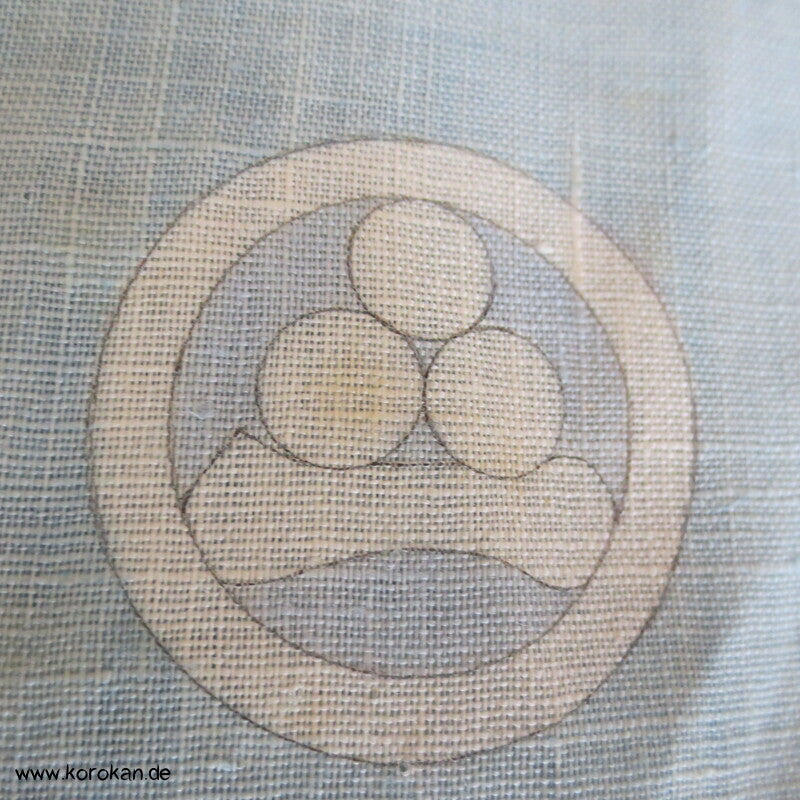 hellblauer 3 Mon Hanf Hitoe ungefütterter Kimono