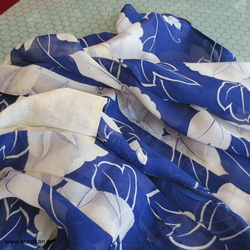 Ackerwinden auf blau Hitoe Kimono
