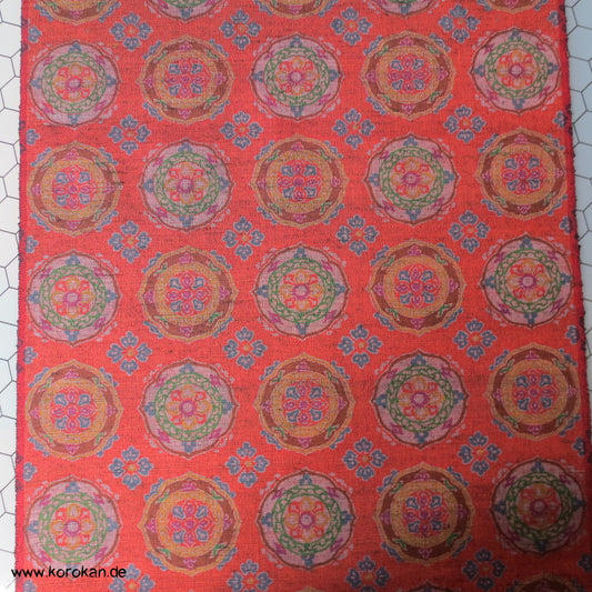 rost - bunte Ornamente Druck Kimono Mischgewebe