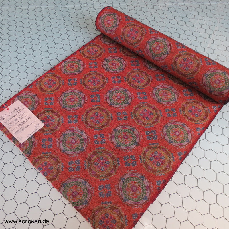 rost - bunte Ornamente Druck Kimono Mischgewebe