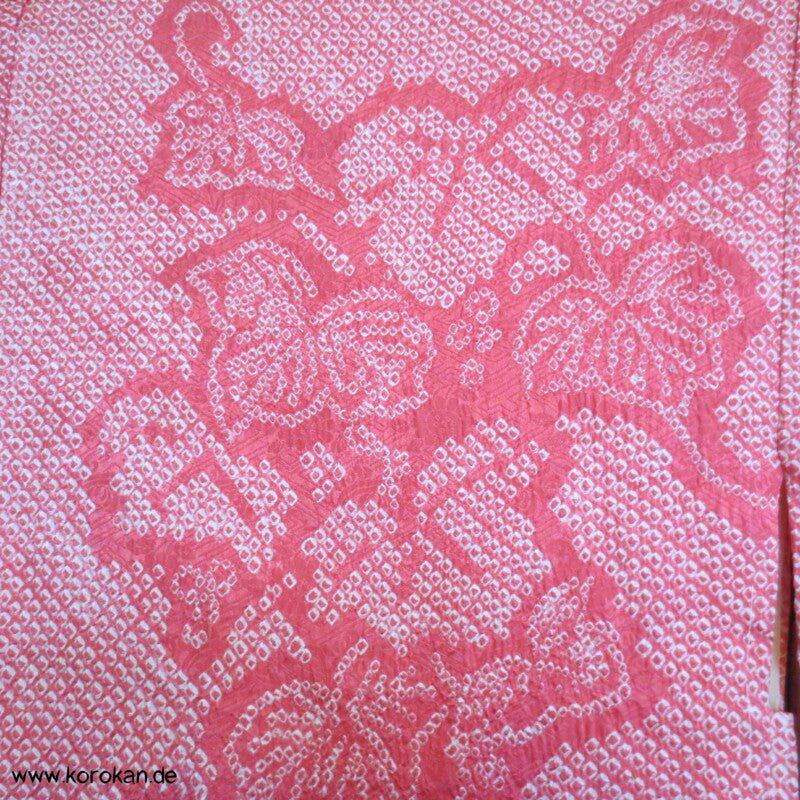 Full Shibori Weinblätterranken Seidendamast Haori Kimonojacke