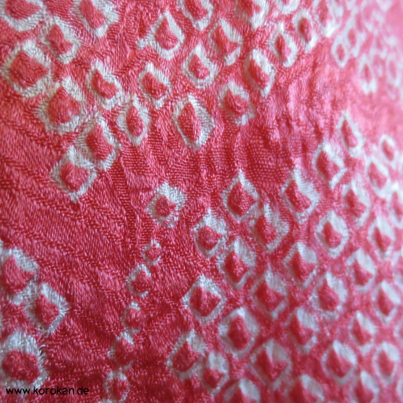 Full Shibori Weinblätterranken Seidendamast Haori Kimonojacke