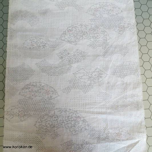 Fächer Kasuri Sommer Kimono Baumwolle / Hanfgewebe