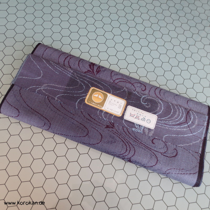 Wellen, Blätter mauve meliertes Wollmischgewebe Kimono Jacquard