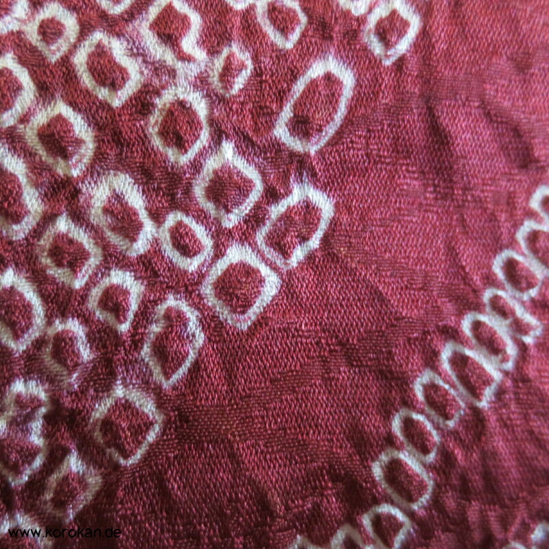 Full Shibori dunkelweinrote diagonal Streifen Haori Seiden Kimono Jacke