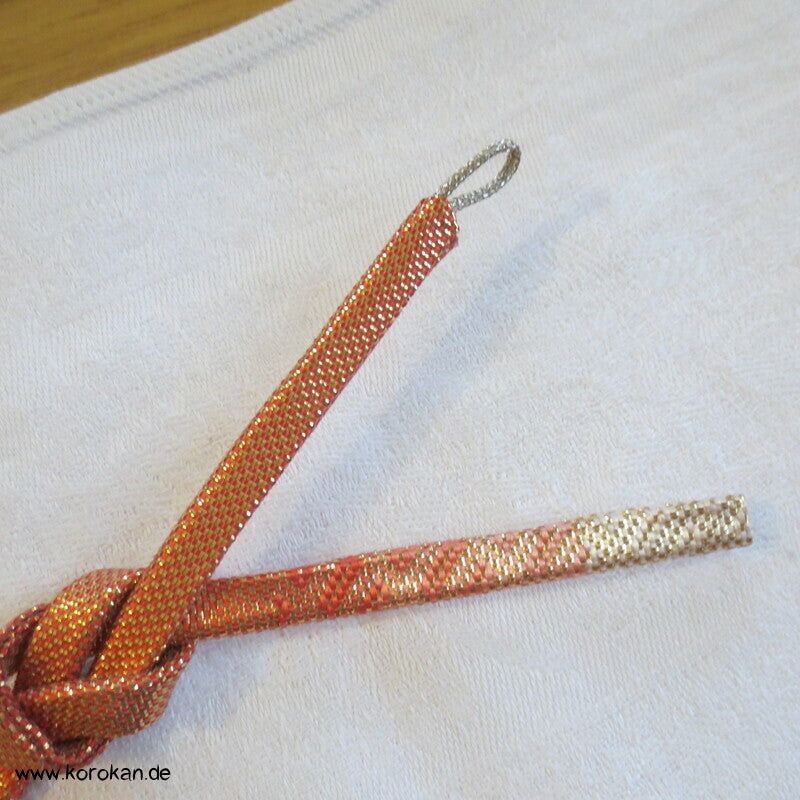 Saganishiki Haori Himo - Seide, rot gold