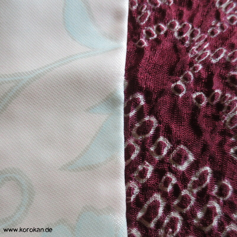 Full Shibori dunkelweinrote diagonal Streifen Haori Seiden Kimono Jacke
