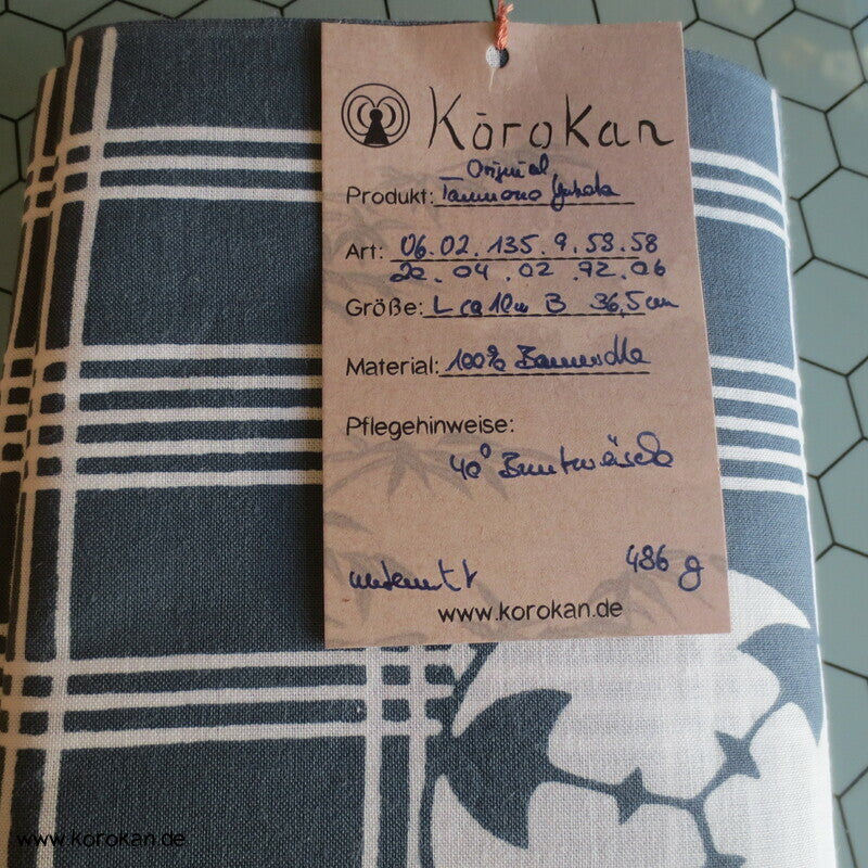 Symbol über Karo originalgehefteter Yukata Kimono Stoff