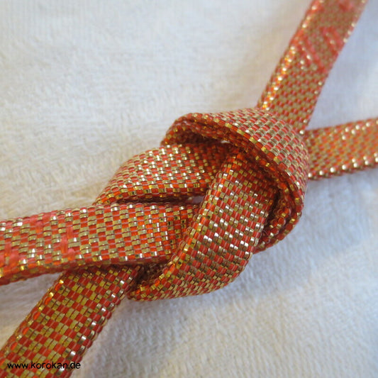 Saganishiki Haori Himo - Seide, rot gold