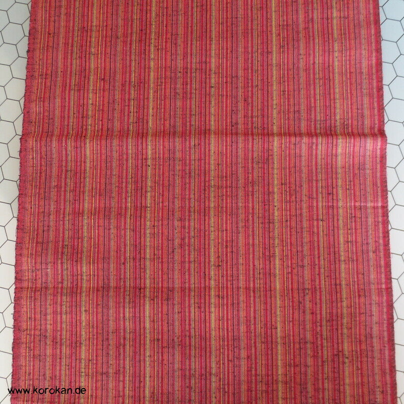 Streifen rot - bunt Kimono Wollmischgewebe