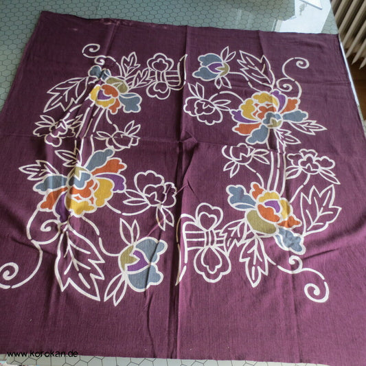 großes buntes grobgewebtes Furoshiki, Päonien, Baumwolle