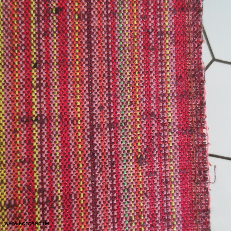 Streifen rot - bunt Kimono Wollmischgewebe