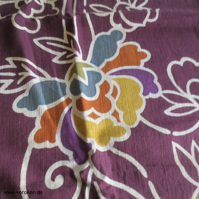 großes buntes grobgewebtes Furoshiki, Päonien, Baumwolle