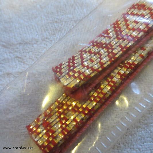 Saganishiki Haori Himo - Seide gold rosa