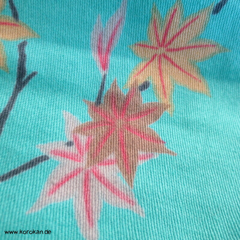 Yukata Baumwoll Kimono Blüten Tempel Kraniche