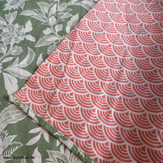 riesiges Furoshiki zweiseitig bedruckt - Blüten und Segaiha