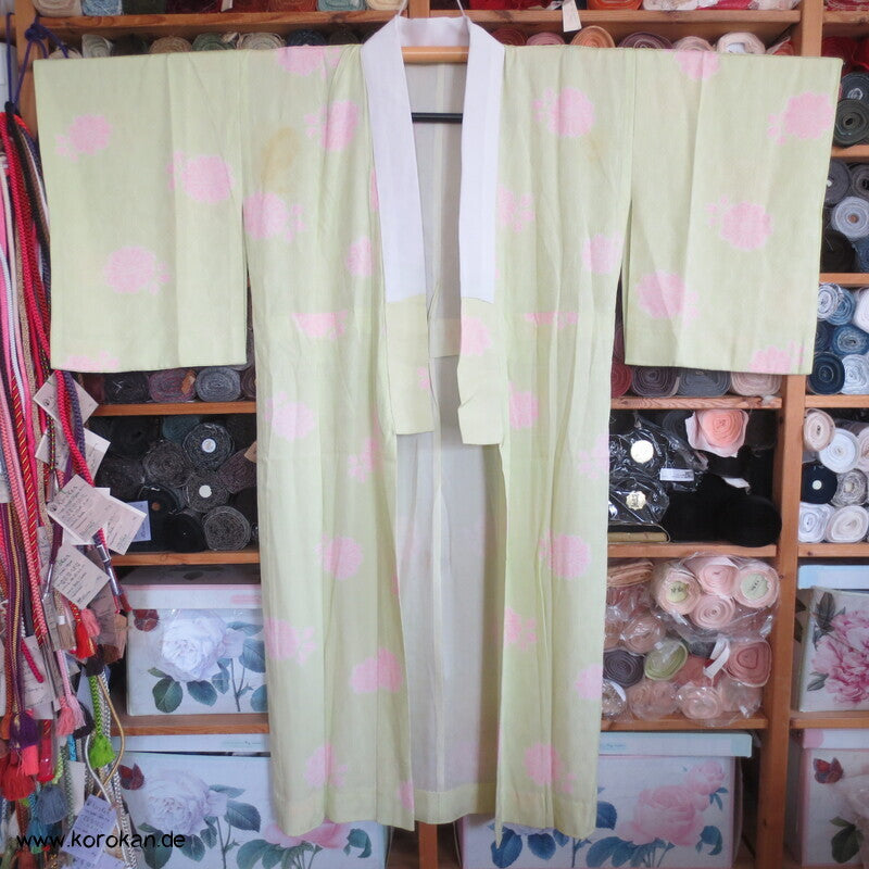 Blüten Shibori Elemente Seidendamast Juban Unterkimono