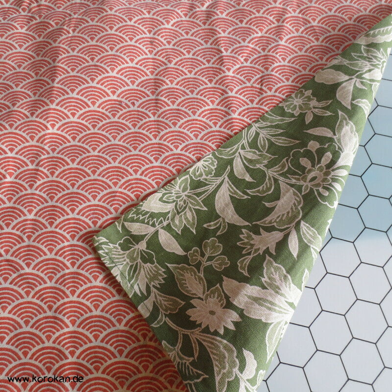 riesiges Furoshiki zweiseitig bedruckt - Blüten und Segaiha