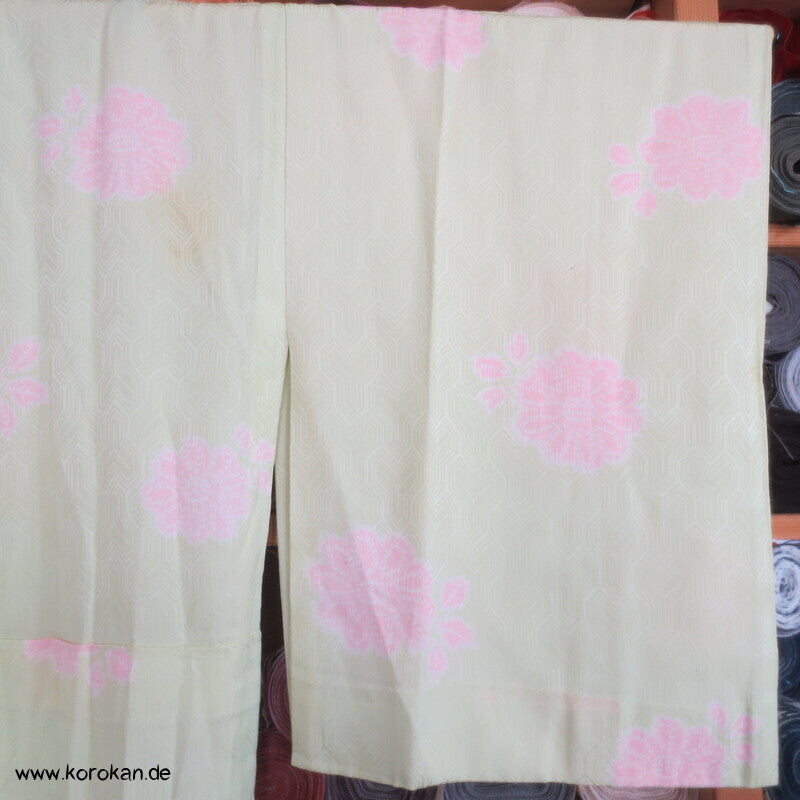 Blüten Shibori Elemente Seidendamast Juban Unterkimono