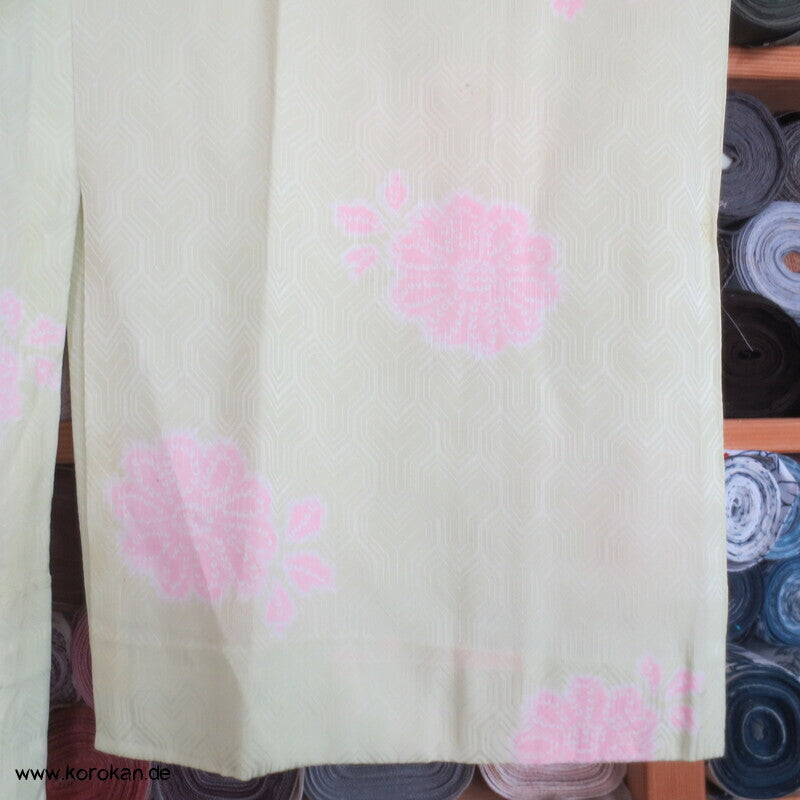 Blüten Shibori Elemente Seidendamast Juban Unterkimono