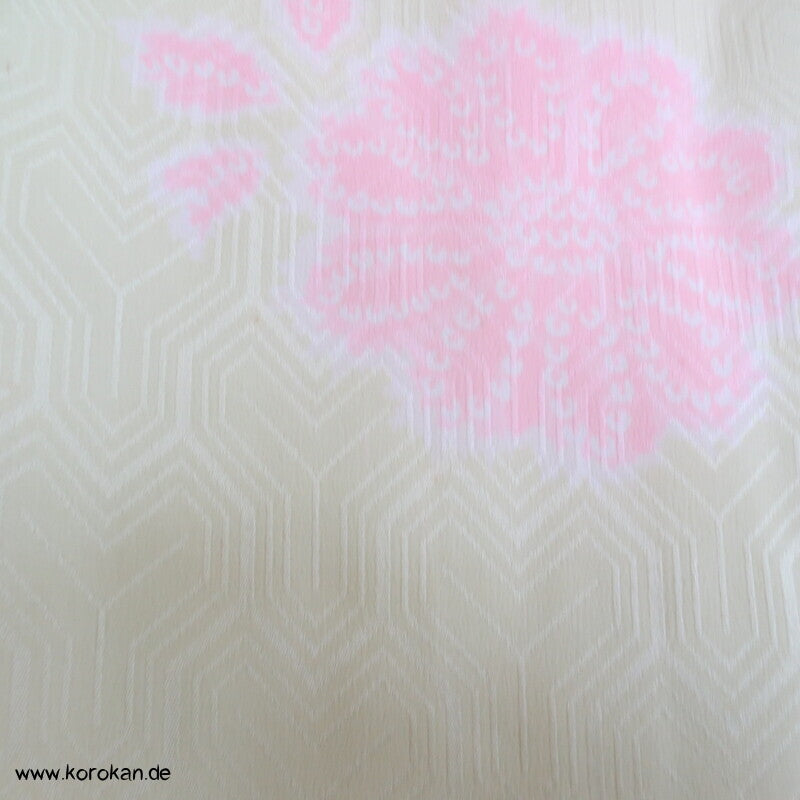 Blüten Shibori Elemente Seidendamast Juban Unterkimono