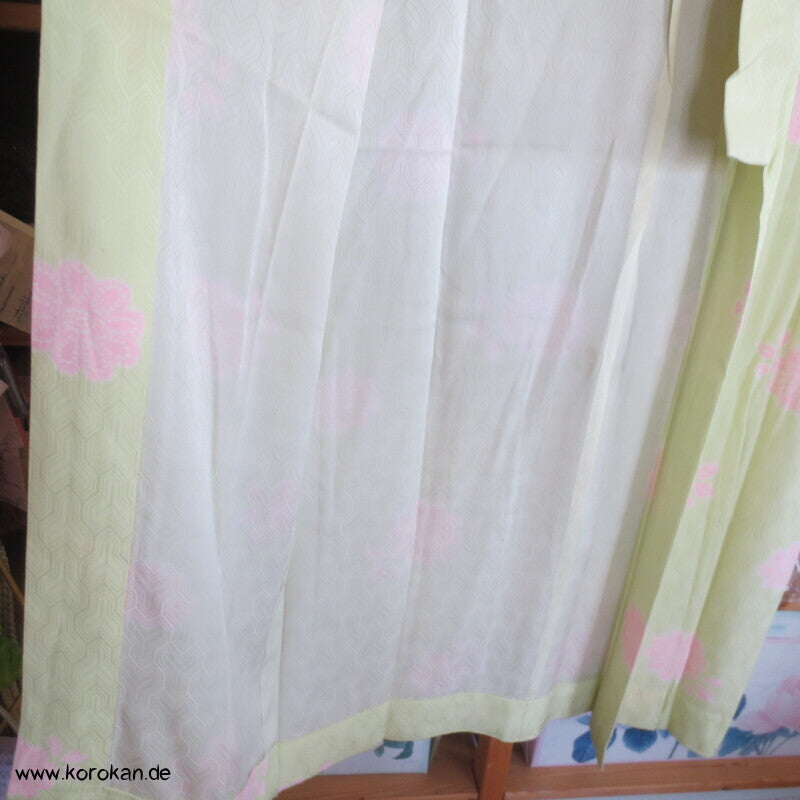 Blüten Shibori Elemente Seidendamast Juban Unterkimono
