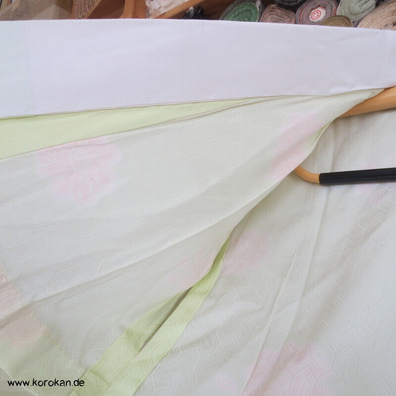 Blüten Shibori Elemente Seidendamast Juban Unterkimono