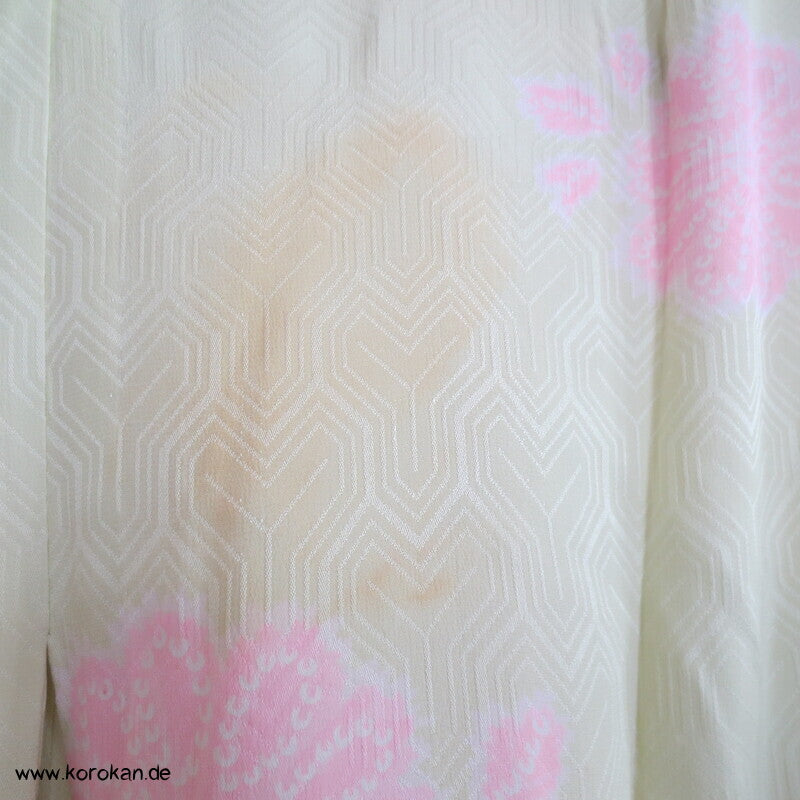 Blüten Shibori Elemente Seidendamast Juban Unterkimono